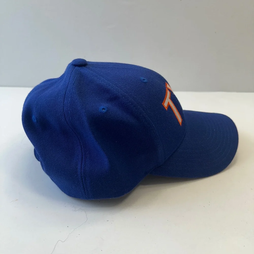 TVO Snapback Hat‎ Adult Blue Orange Embroidered Logo Baseball Cap Wool Blend